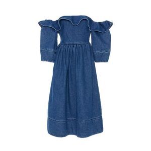 Apiece Apart Blue Off-Shoulder Midi Dress